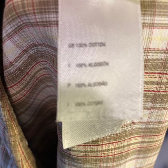 The North Face Brown Plaid Button Down Short Sleeve Shirt, Mens Size L - Picture 4 of 5